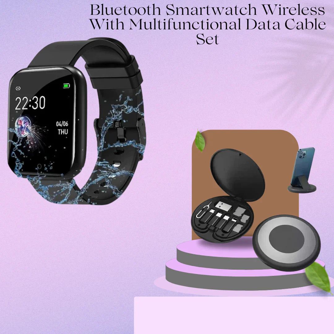 Bluetooth Smartwatch Fitband with Free Multifunctional Data Cable Set
