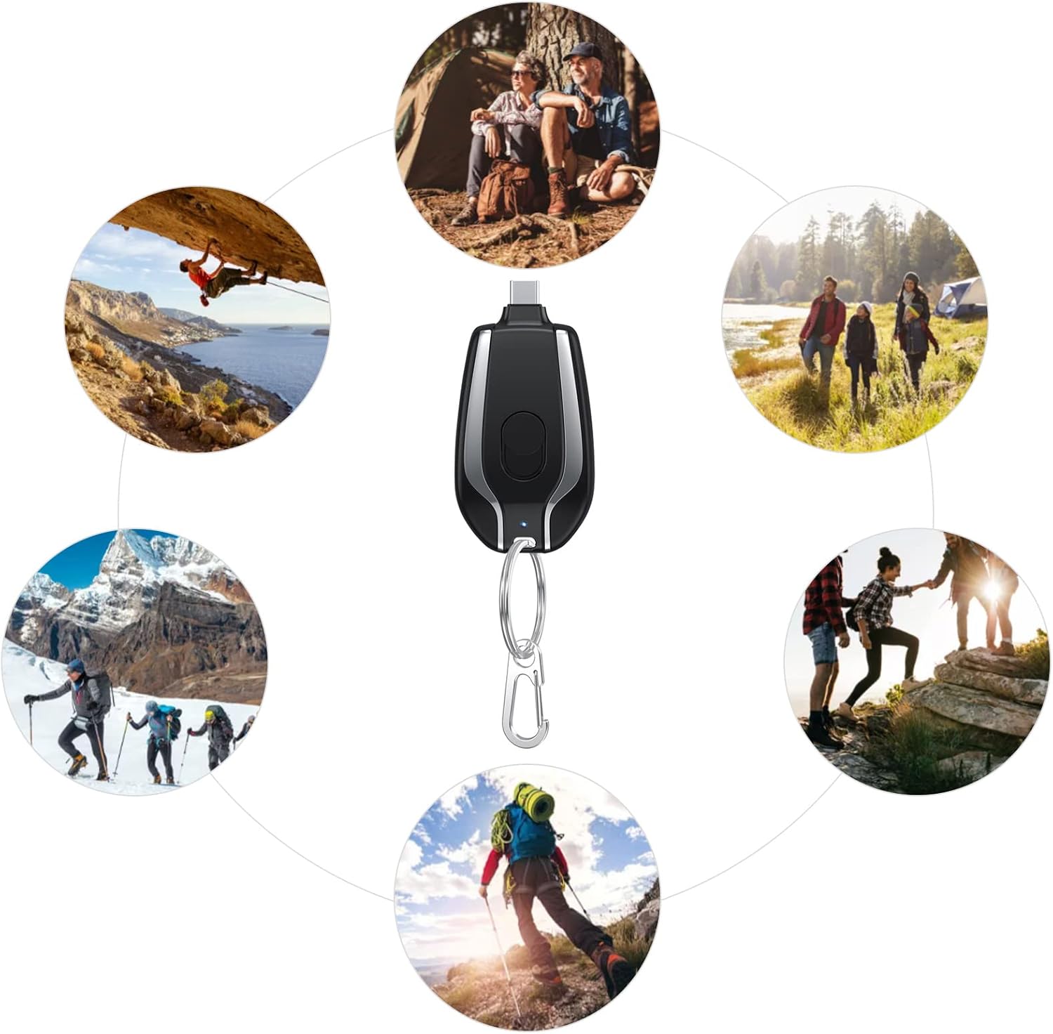 🔑⚡ Mini Keychain Power Bank 1500mAh 🔋 | Pocket-Friendly Fast Charger 📱 | Type-C & iOS Ready ✨