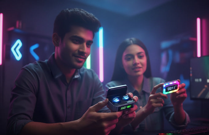 Wireless Bluetooth Earbuds with Powerbank Case and Display Clock