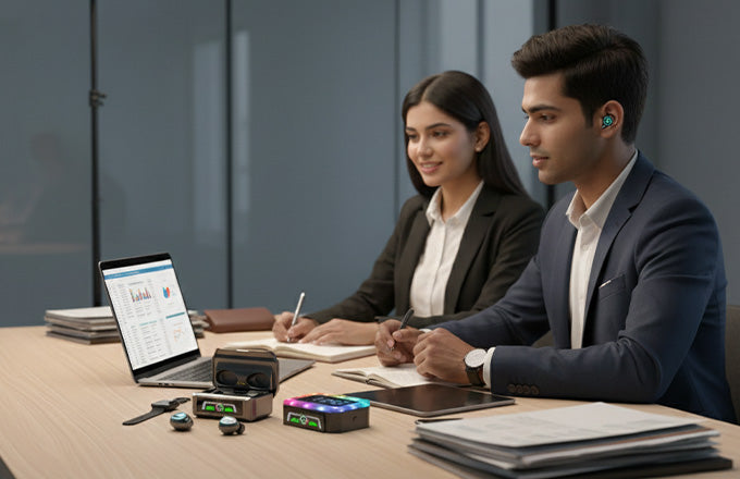 Wireless Bluetooth Earbuds with Powerbank Case and Display Clock