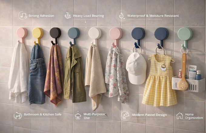 Self-Adhesive Sticky Wall Hooks (10 Pcs)