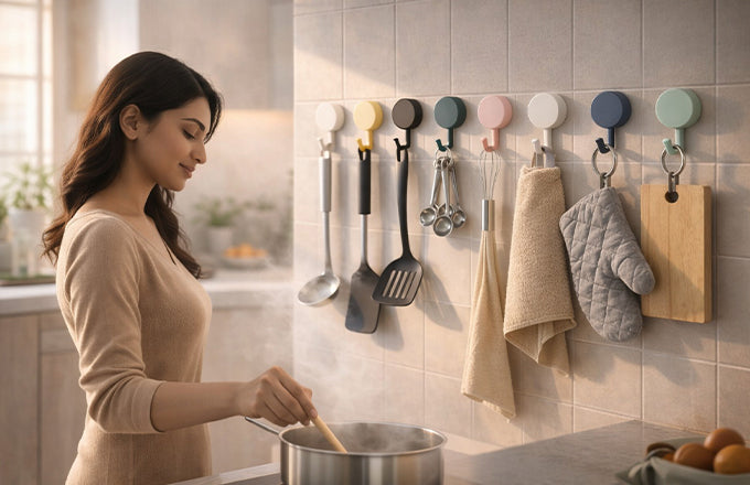 Self-Adhesive Sticky Wall Hooks (10 Pcs)