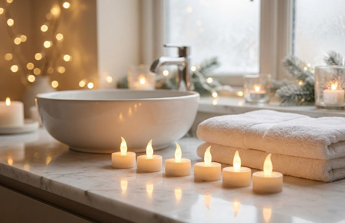 Pack of 06 LED Tealight Candles – Battery Operated Flameless & Smokeless Decorative Diyas for Diwali, Pooja & Home Decoration, Warm Yellow Tea Lights for Festival & Party Décor