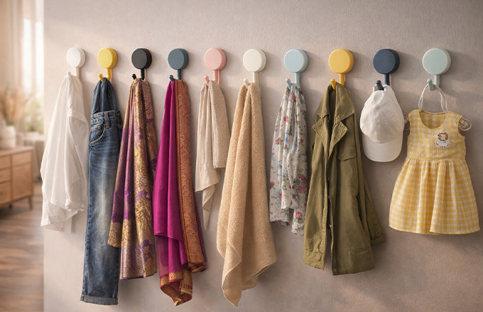 Self-Adhesive Sticky Wall Hooks (10 Pcs)