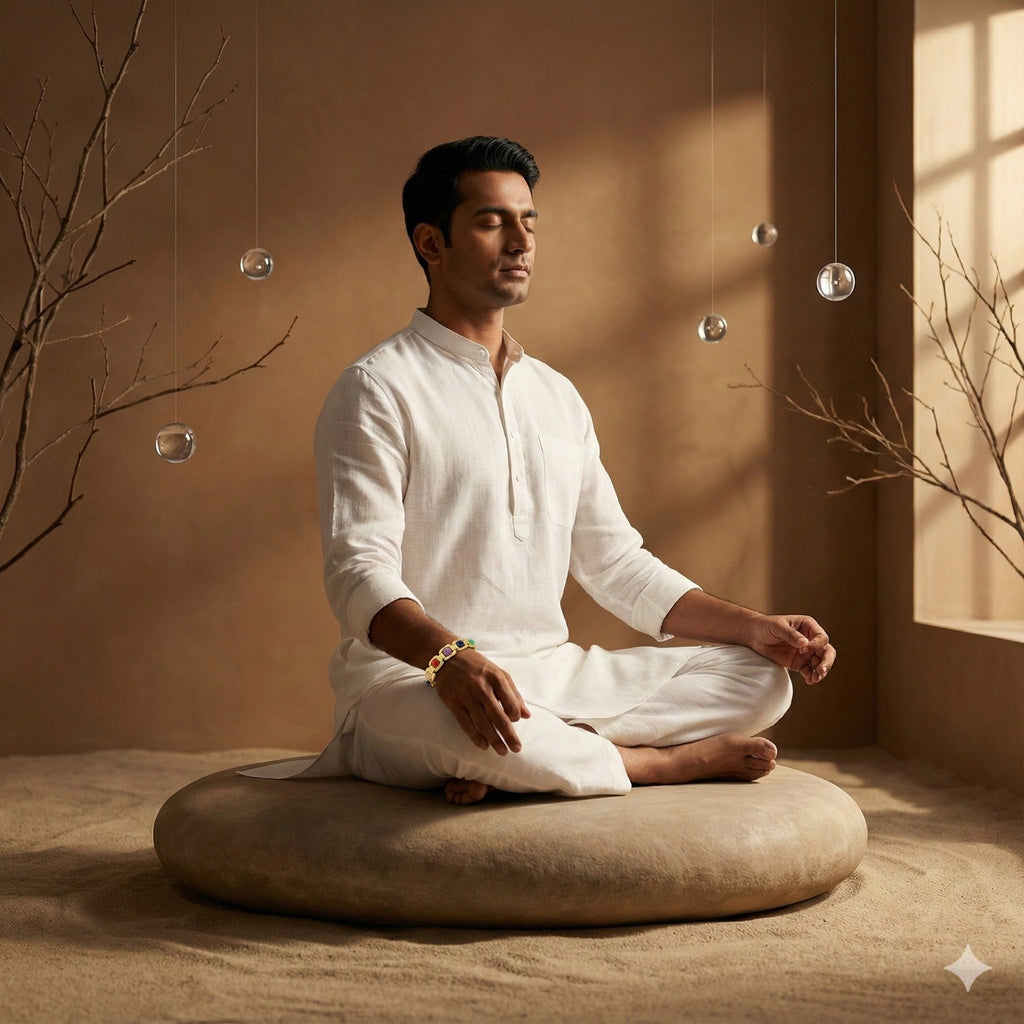 7 Chakra Natural Rudraksha Healing & Energy Balance Bracelet