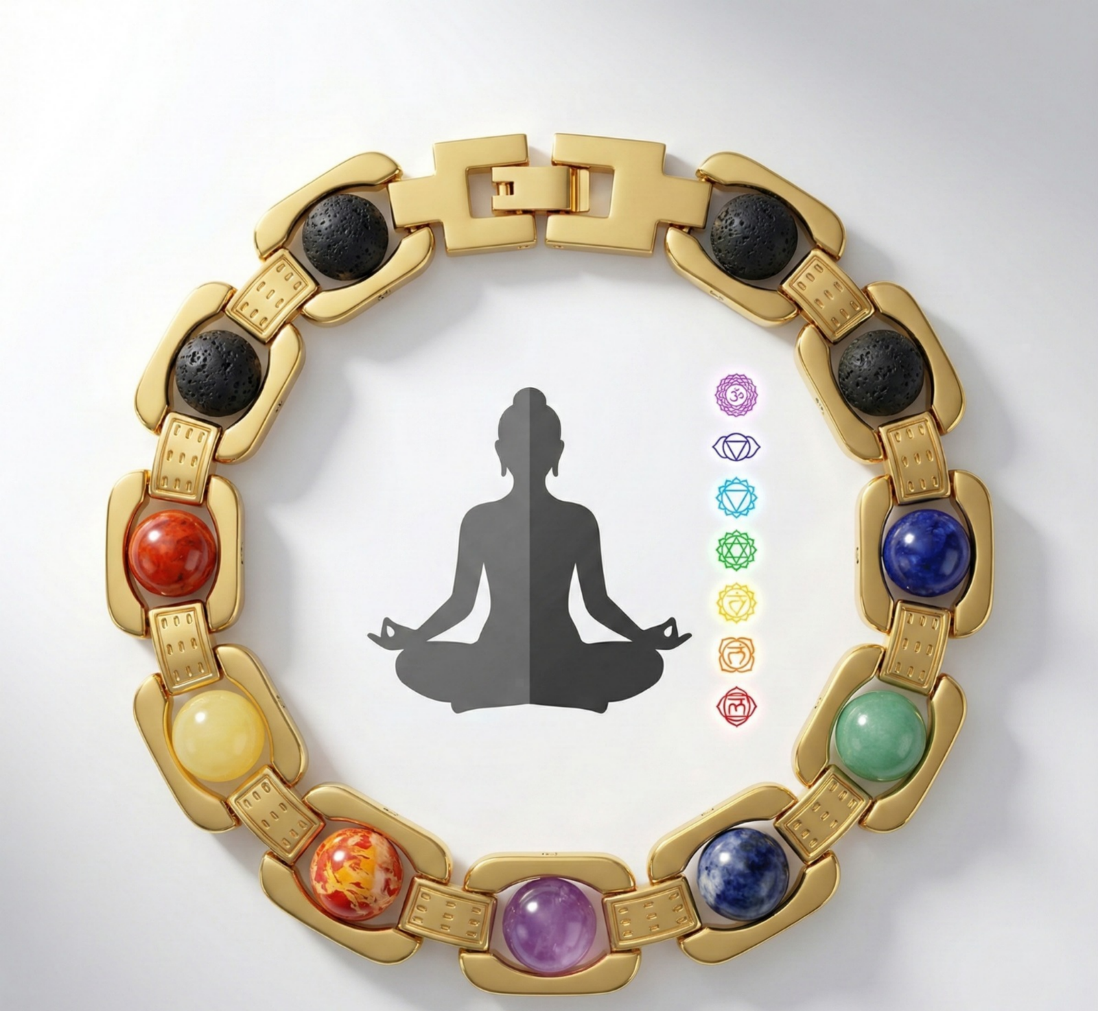 7 Chakra Natural Rudraksha Healing & Energy Balance Bracelet