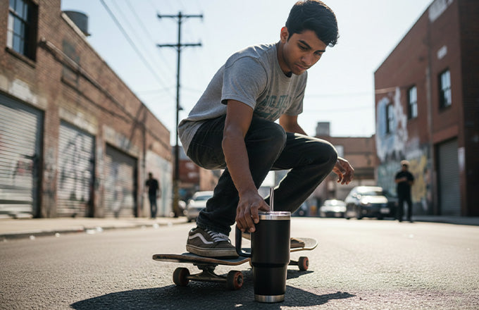 UltraCool 1.2L Steel Tumbler – Sip Hot & Cold in Style! With Handle & Straw