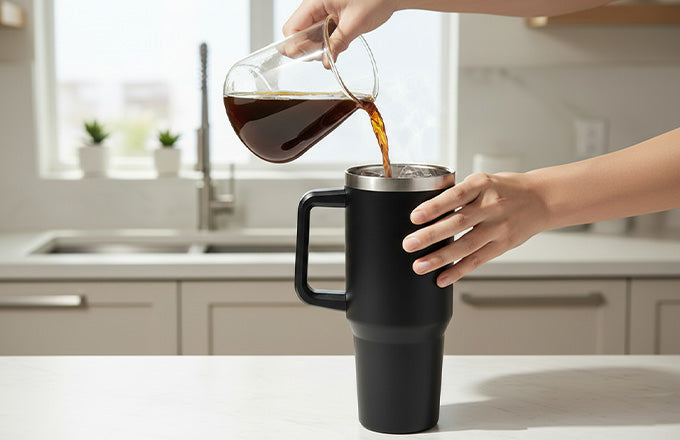 UltraCool 1.2L Steel Tumbler – Sip Hot & Cold in Style! With Handle & Straw