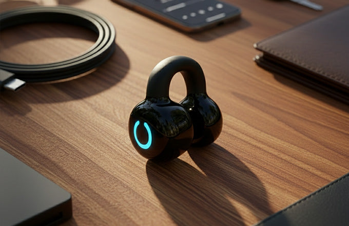 Bone Conduction Bluetooth Earphone - Single Ear Clip-On Stereo Design